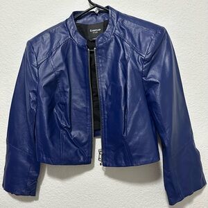 Bebe Blue 100% Leather Jacket size M